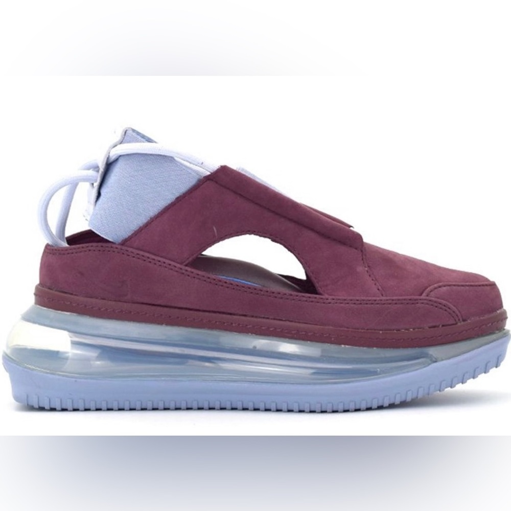 Nike Women's Burgundy and Light Blue Air Sole Athletic Sandal